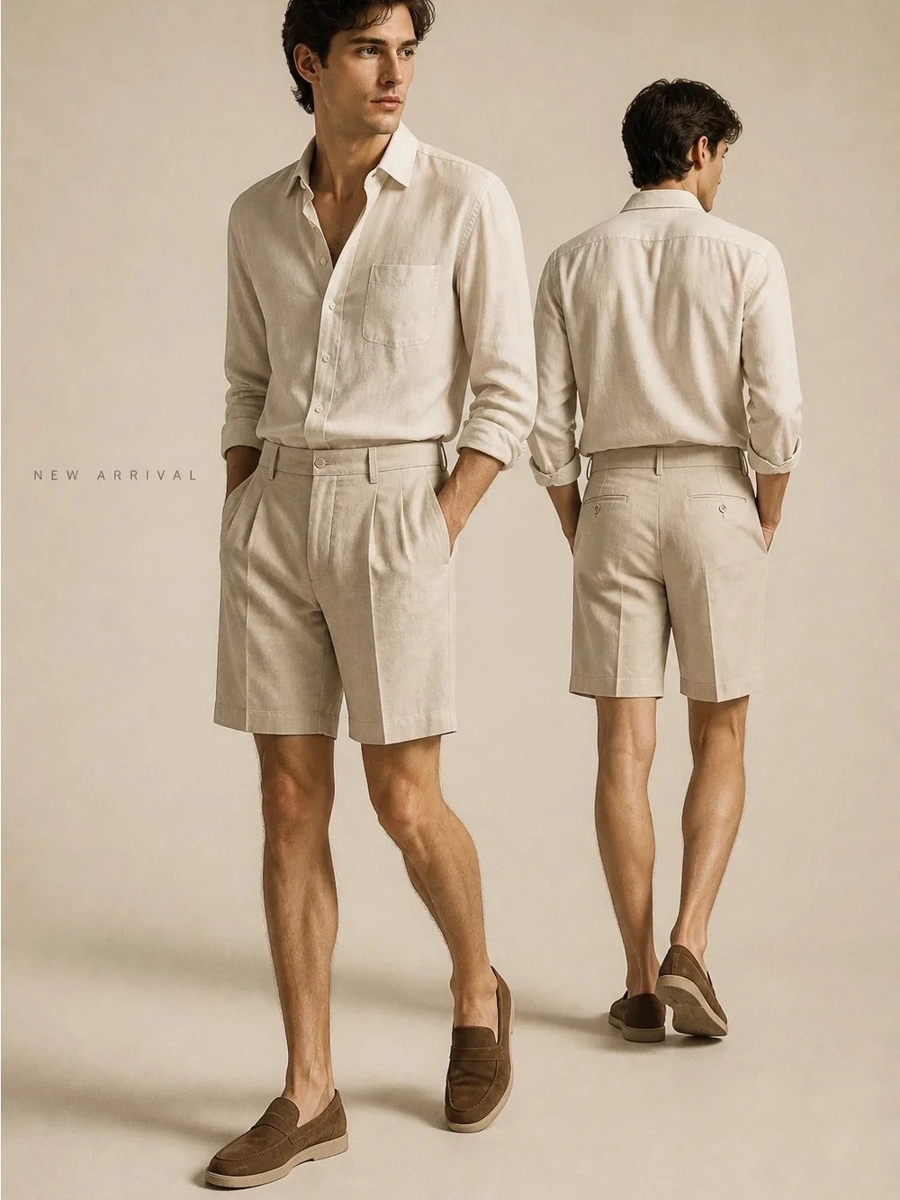 Daniel Cremieux Shorts Mens 33 Signature Linen Blend Dress Shorts Pleated $75